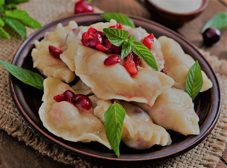 Dumplings with cherries